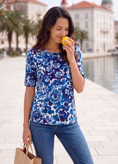 Shirt mit floralem Dessin 